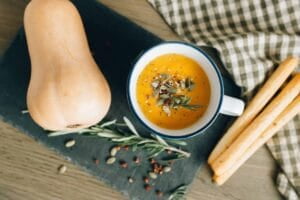 Spiced lentil and butternut squash soup